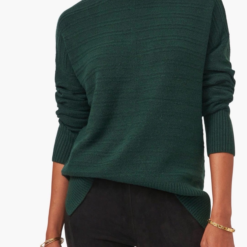 Vince Camuto Textured Turtleneck Sweater - Windsor Moss